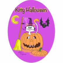 Ovale de Kitty Halloween Photo En Relief