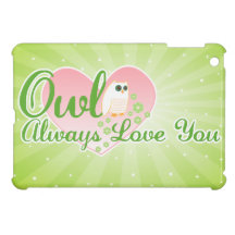 Owl Always Love You - Pink & Green iPad Mini Case