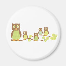 Owlies Magnets Pour Réfrigérateur