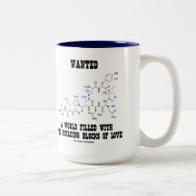 Oxytocine voulue d'amour remplie par monde de bloc tasse