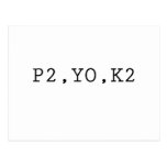 P2, YO, K2 CARTE POSTALE