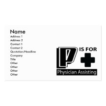 P est pour l'assistance de médecin modèle de carte de visite