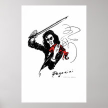 Paganini jouant le violon rouge posters