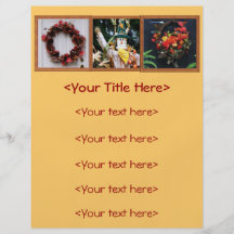 Page faite sur commande d'automne/recette de thank prospectus en couleur