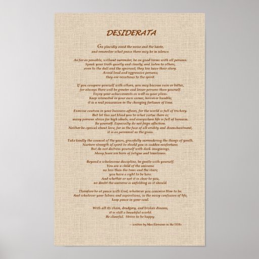 Paille de desiderata posters