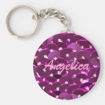 Paillettes roses porte-clefs