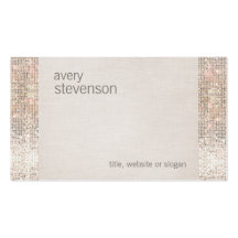 Paillettes scintillantes et regard de toile beige  cartes de visite personnelles