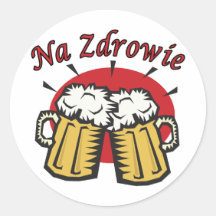 Pain grillé de Na Zdrowie avec des tasses de bière Autocollant