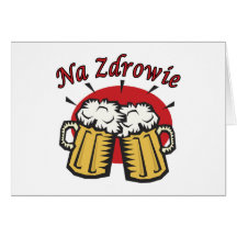 Pain grillé de Na Zdrowie avec des tasses de bière Cartes