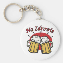 Pain grillé de Na Zdrowie avec des tasses de bière Porte-clefs