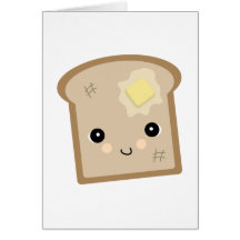 pain grillé mignon de kawaii cartes