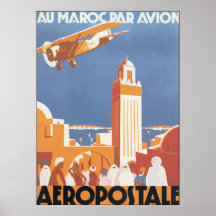 Pair Avion Aeropostale, cru de Maroc d'Au Affiche