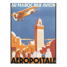 Pair Avion Aeropostale, cru de Maroc d'Au Cartes Postales
