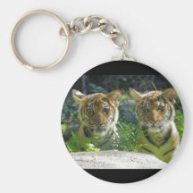 Paires de portrait de CUB de tigre Porte-clef