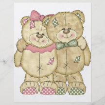 Paires d'ours de nounours - couleurs originales prospectus personnalisés