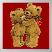 Paires mignonnes de Noël Affiches