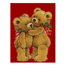 Paires mignonnes de Noël Carte Postale