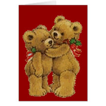 Paires mignonnes de Noël Cartes De Vœux
