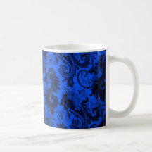 Paisley audacieux - bleu et noir tasses à café