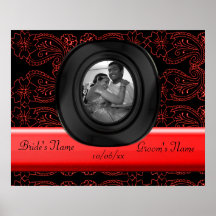 Paisley Flower (Red) Posters