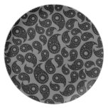 Paisley gris et noir assiettes