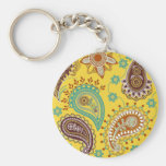Paisley jaune porte-clef