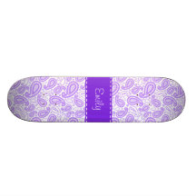 Paisley pourpre mignon skateboards personnalisés