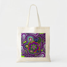 Paisley pourpre psychédélique sac