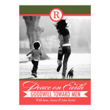 Paix 311 moderne sur la mousse et le rouge de cart invitations personnalisées