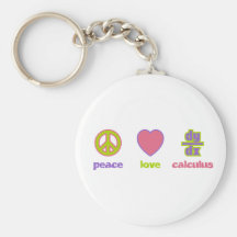 Paix, amour et calcul Keychain Porte-clé