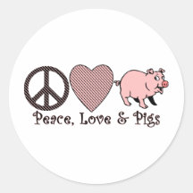Paix, amour et porcs autocollants