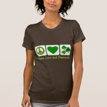 Paix, amour et shamrocks t-shirts