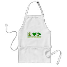 Paix, amour et shamrocks tabliers