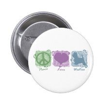 Paix, amour, et Westies en pastel Badges
