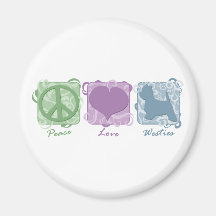 Paix, amour, et Westies en pastel Magnets Pour Réfrigérateur