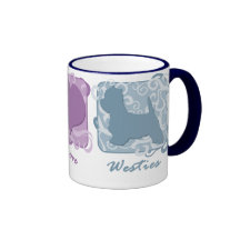 Paix, amour, et Westies en pastel Mugs