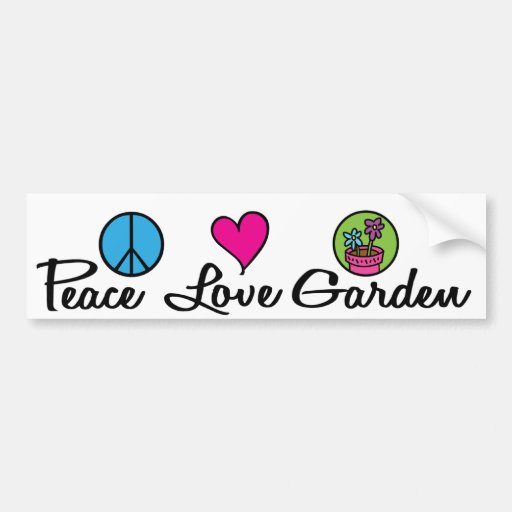 Paix. Amour. Jardin Autocollants Pour Voiture