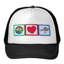Paix, amour, kangourous casquette