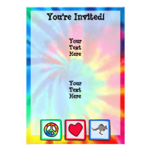 Paix, amour, kangourous invitations personnalisées