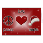 Paix, amour, Père Noël Carte De Vœux