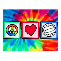 Paix, amour, volleyball carte postale