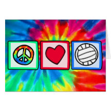 Paix, amour, volleyball cartes de vœux