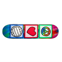 Paix, amour, volleyball plateau de planche à roulettes