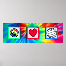 Paix, amour, volleyball posters