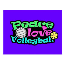 Paix, amour, volleyball ; Rétro Carte Postale