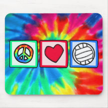 Paix, amour, volleyball tapis de souris