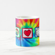 Paix, amour, volleyball tasse à café