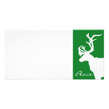 Paix blanche de renne cartes de vœux avec photo