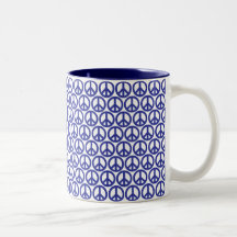 Paix blanche et bleue rouge tasse à café