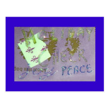 Paix d'acclamation de vacances et collage de scint cartes postales